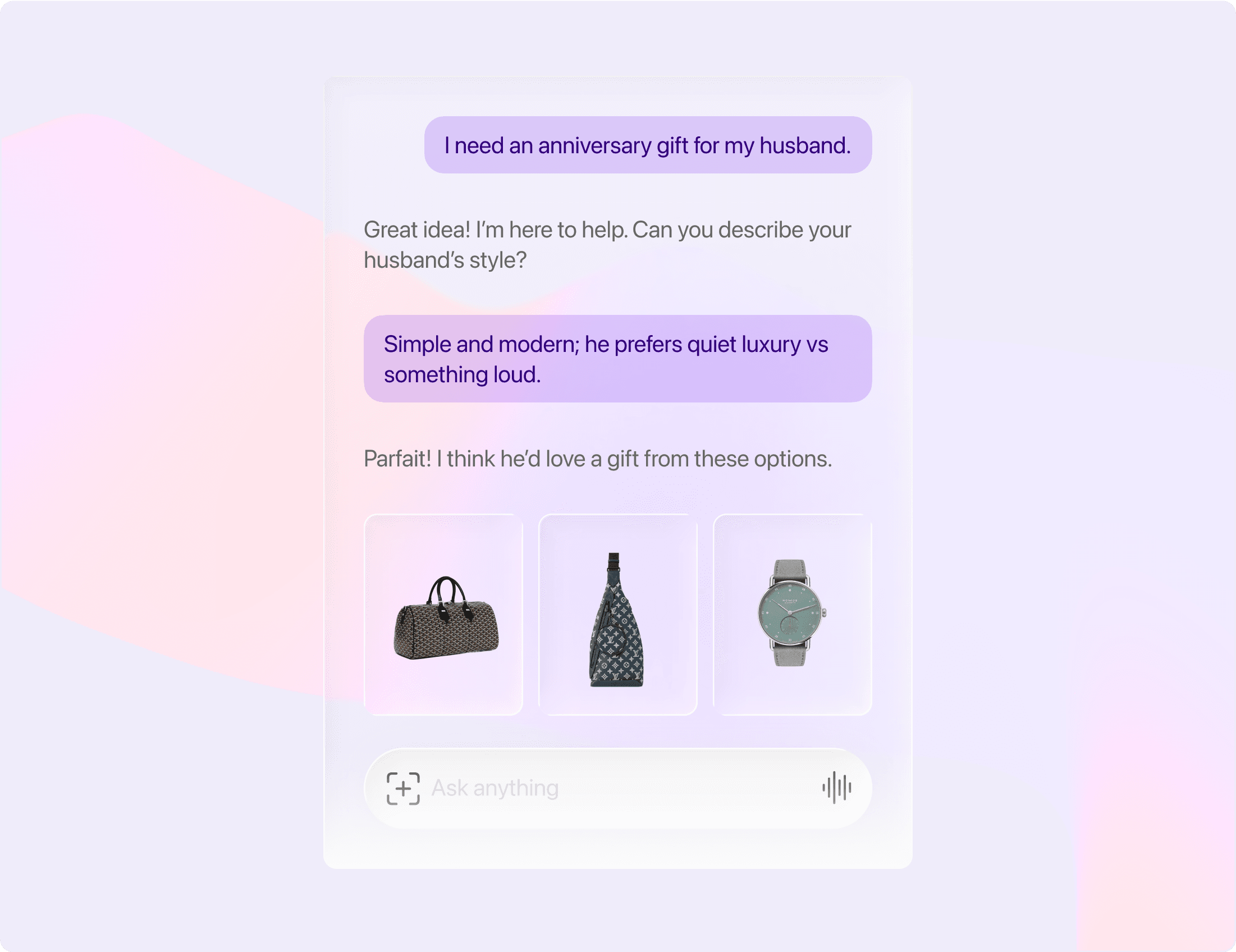 AI Shopping Assistant Interface