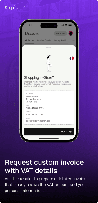 Step 1: Request custom invoice with VAT details
